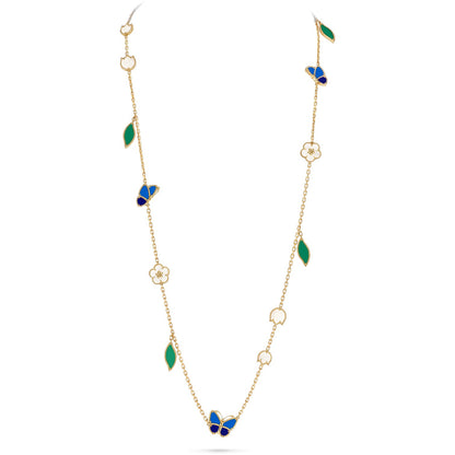 [Noble Aura jewelry]LUCKY SPRING BUTTERFLY 15 FLOWER NECKLACE