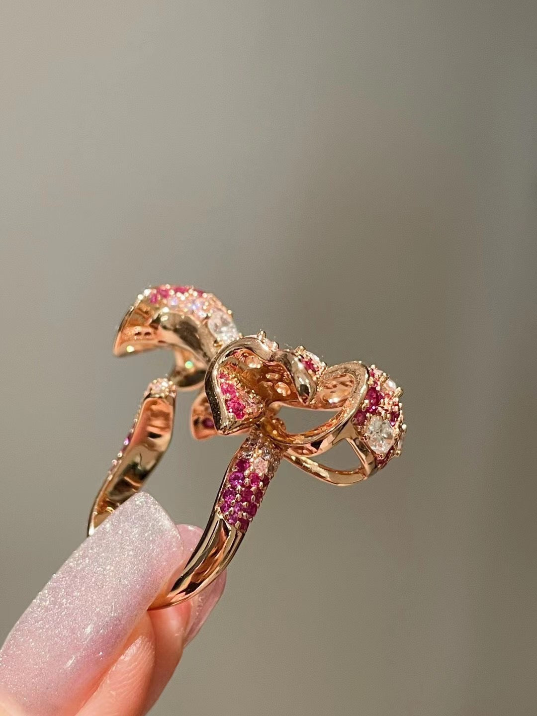 Pink Bow Ring