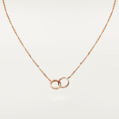 [Noble Aura jewelry]LOVE DOUBLE RING HALF DIAMOND NECKLACE