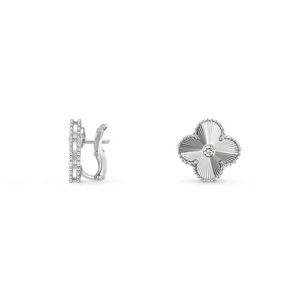 [Noble Aura jewelry]CLOVER SILVER 15MM MOP DIAMOND EARRINGS COLLECTION