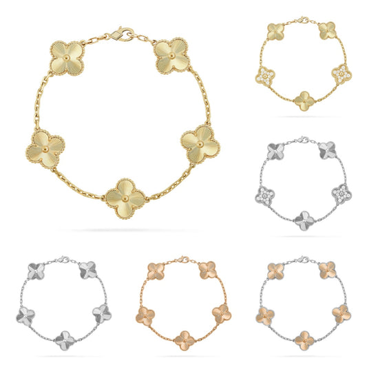[Noble Aura jewelry] CLOVER 5 MOTIF LASER BRACELET COLLECTION