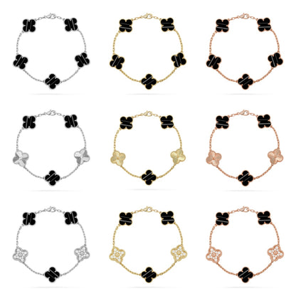 [Noble Aura jewelry] CLOVER 5 MOTIF PULSAR STONE BRACELET COLLECTION