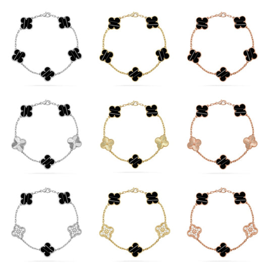 [Noble Aura jewelry] CLOVER 5 MOTIF PULSAR STONE BRACELET COLLECTION