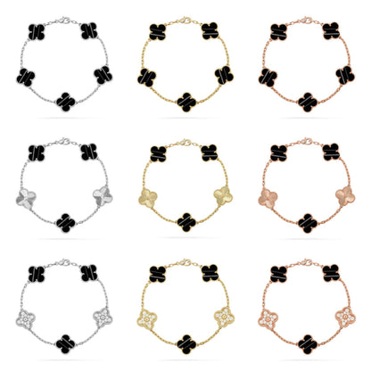 [Noble Aura jewelry] CLOVER 5 MOTIF PULSAR STONE BRACELET COLLECTION