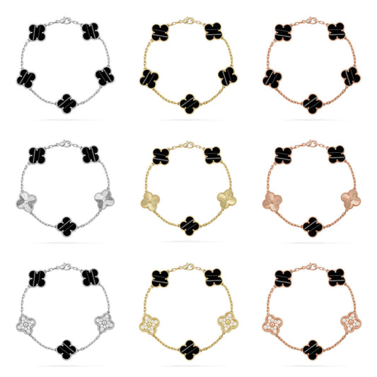 [Noble Aura jewelry] CLOVER 5 MOTIF PULSAR STONE BRACELET COLLECTION