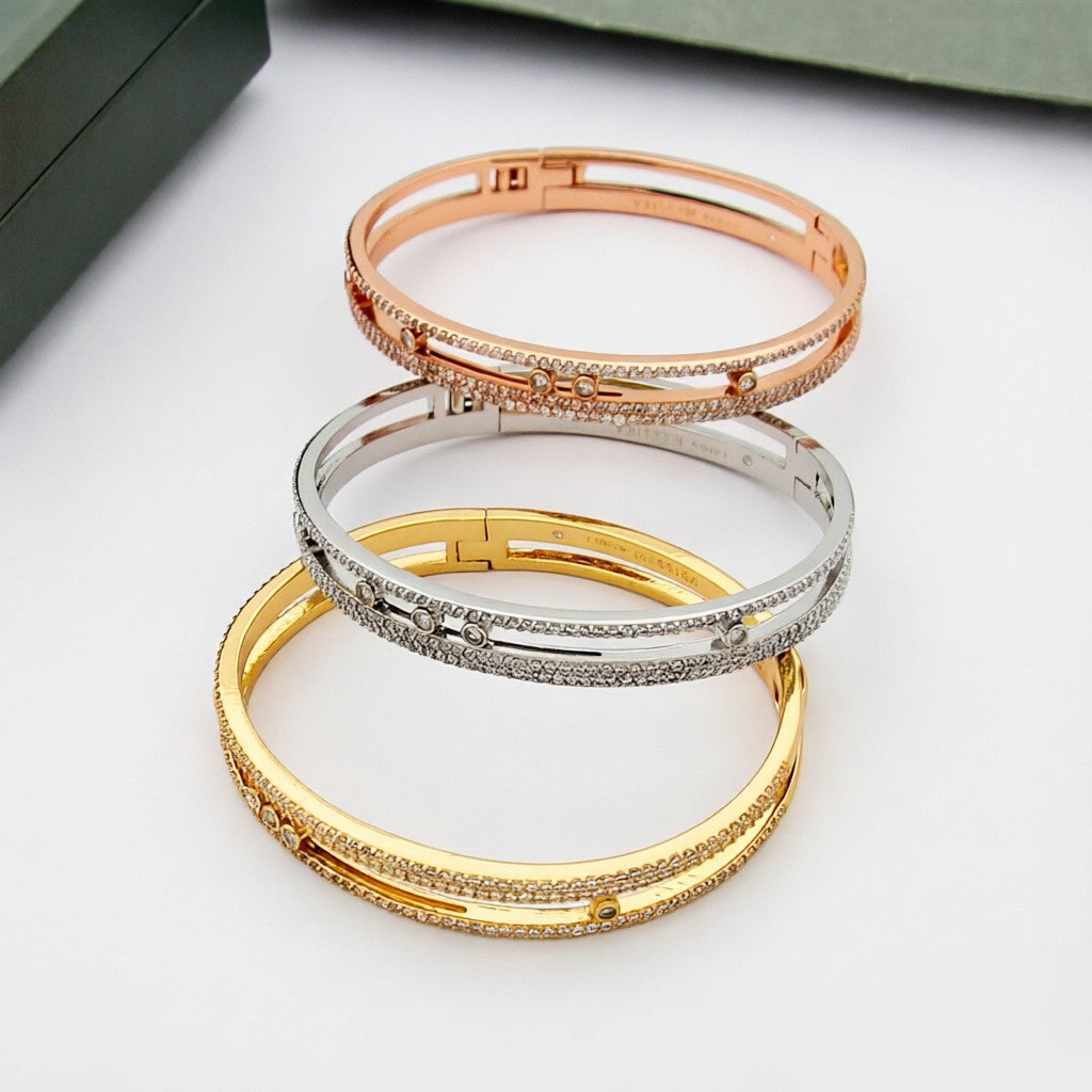 [Noble Aura jewelry]Move Romane pavé bangle
