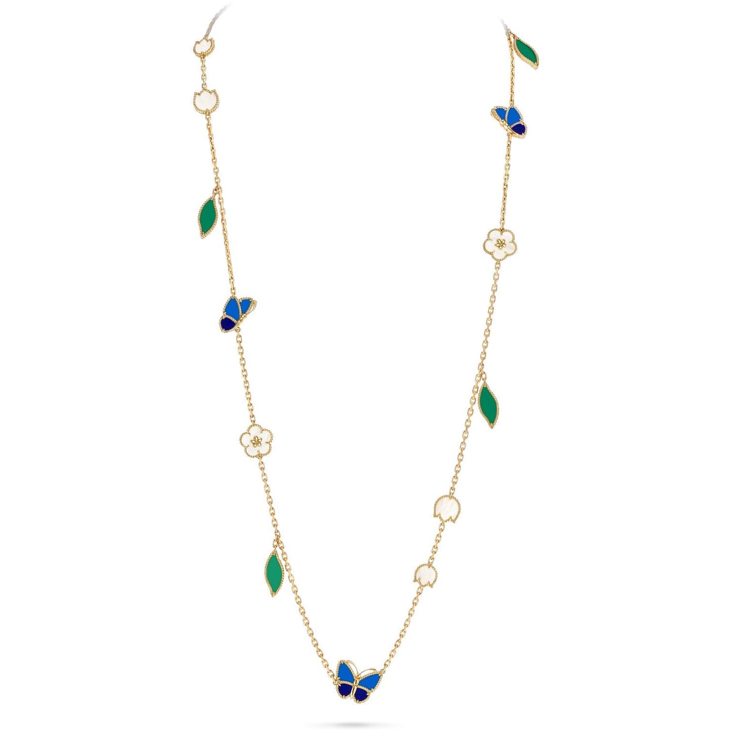 [Noble Aura jewelry] LUCKY SPRING BUTTERFLY 15 FLOWER NECKLACE