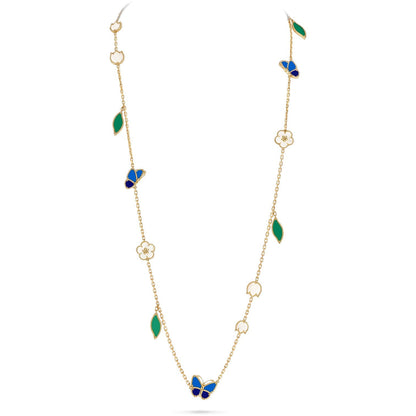 [Noble Aura jewelry] LUCKY SPRING BUTTERFLY 15 FLOWER NECKLACE