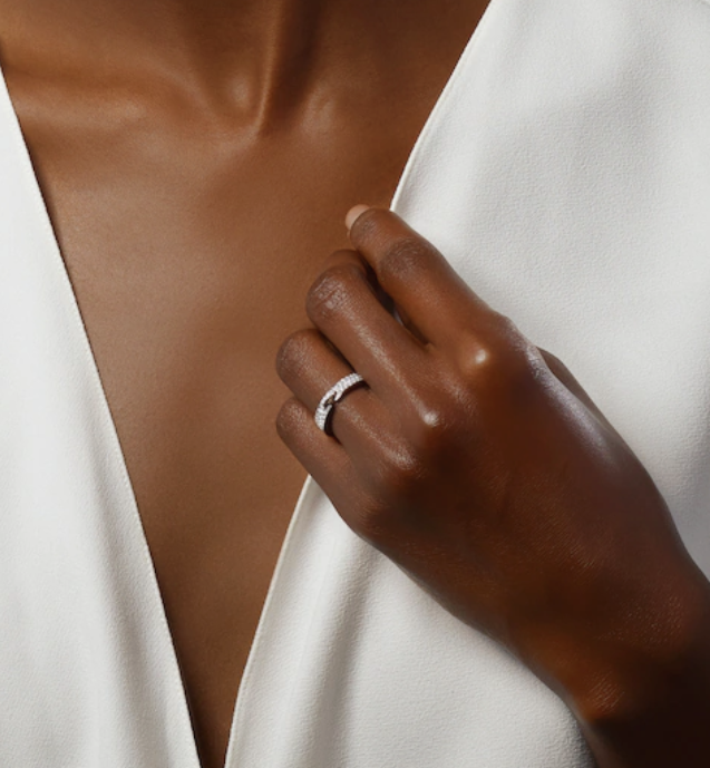 [Noble Aura jewelry]ALLIANCE LIENS VIDENCE PAVED DIAMOND 4MM RING