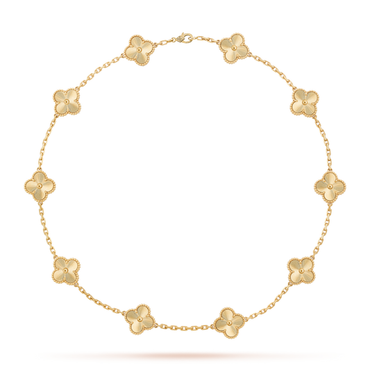 [Noble Aura jewelry]CLOVER 10 MOTIFS LASER NECKLACE