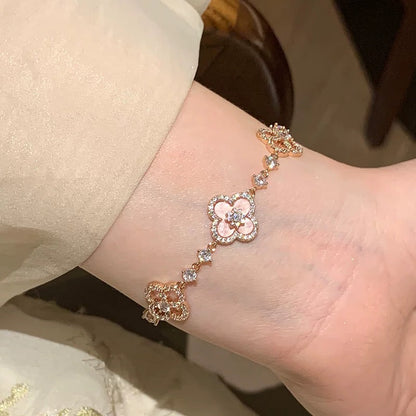 [Noble Aura jewelry]CLOVER 5 MOTIF PINK BLUE RED WHITE BRACELET