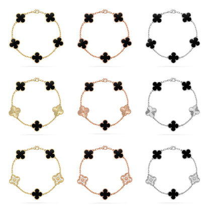 [Noble Aura jewelry] CLOVER 5 MOTIF ONYXS BRACELET COLLECTION