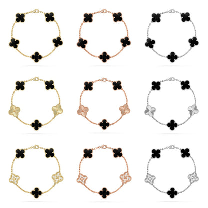 [Noble Aura jewelry] CLOVER 5 MOTIF ONYXS BRACELET COLLECTION