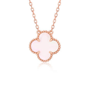 [Noble Aura jewelry]CLOVER 15MM PINK MOTHER-OF-PEARL SINGLE FLOWER NECKLACE