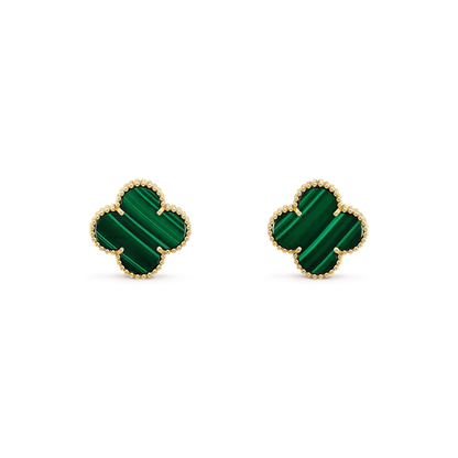 [Noble Aura jewelry]CLOVER MINI 9.5MM MALACHITE  EARRINGS