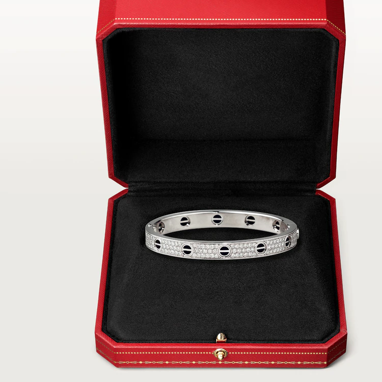 [Noble Aura jewelry]LOVE BRACELET 6.1MM DIAMOND-PAVED CERAMIC