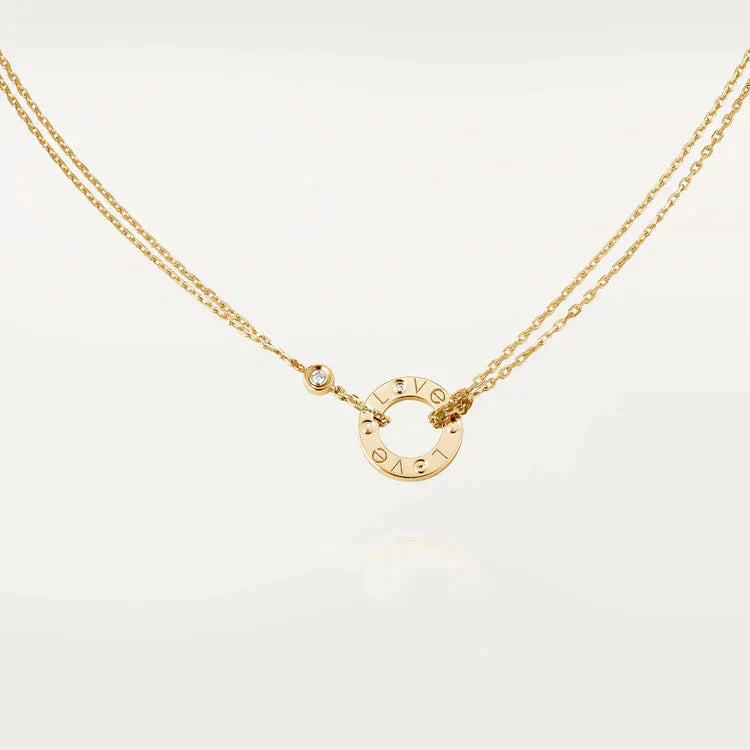 [Noble Aura jewelry]LOVE NECKLACE 16MM 2 DIAMONDS