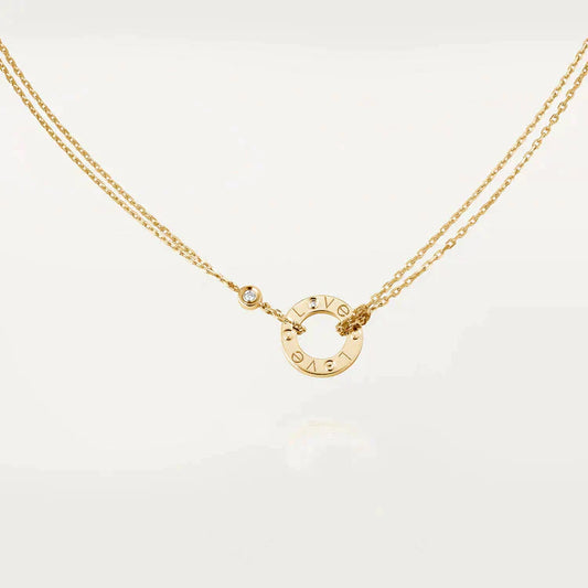 [Noble Aura jewelry]LOVE NECKLACE 16MM 2 DIAMONDS