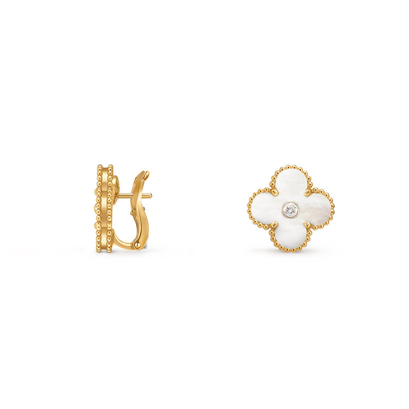 [Noble Aura jewelry]CLOVER 15MM MOP DIAMOND EARRINGS COLLECTION