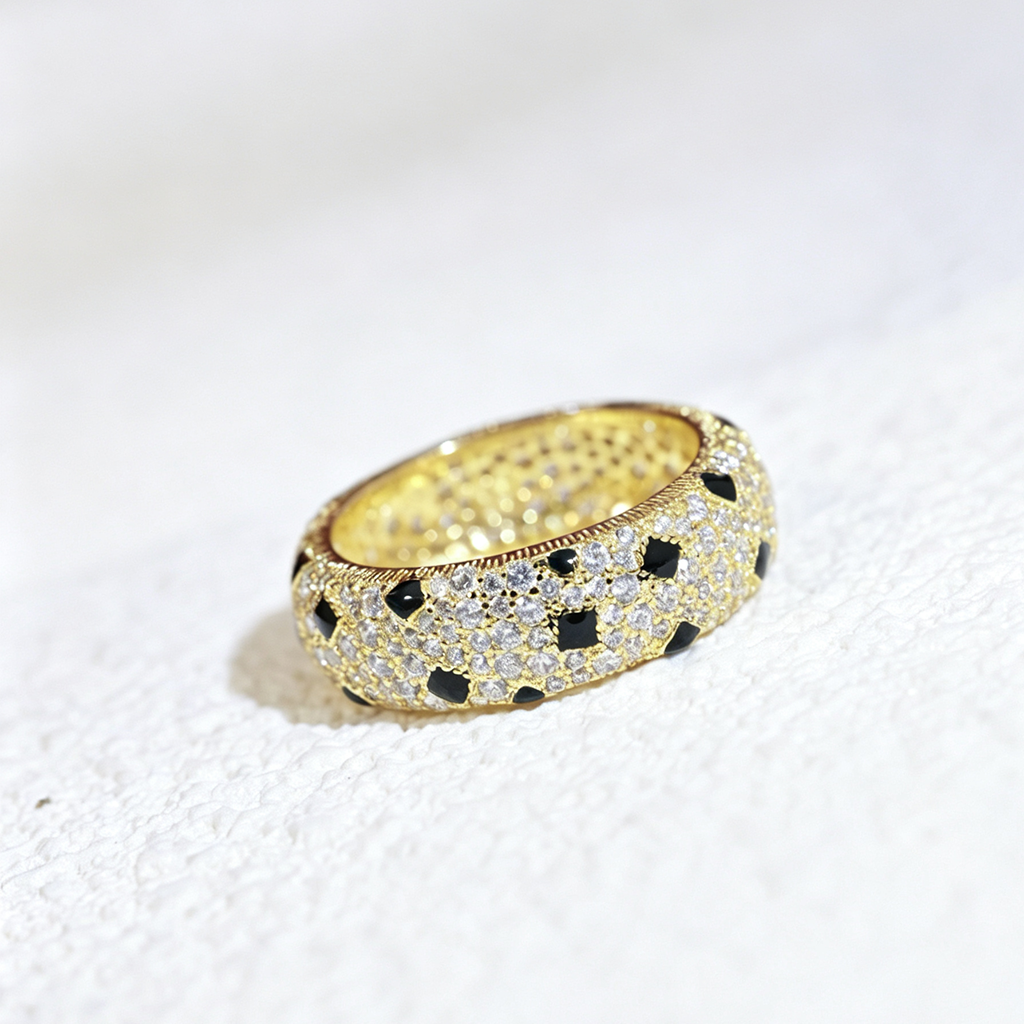 [Noble Aura jewelry]PANTHERE SPOTTED FULL DIAMOND RING