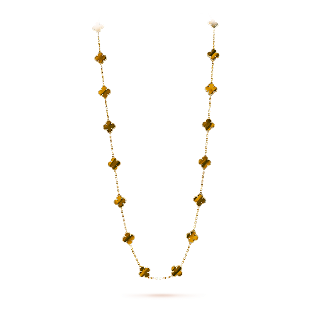 [Noble Aura jewelry]CLOVER 20 MOTIFS TIGER EYE ROSE GOLD