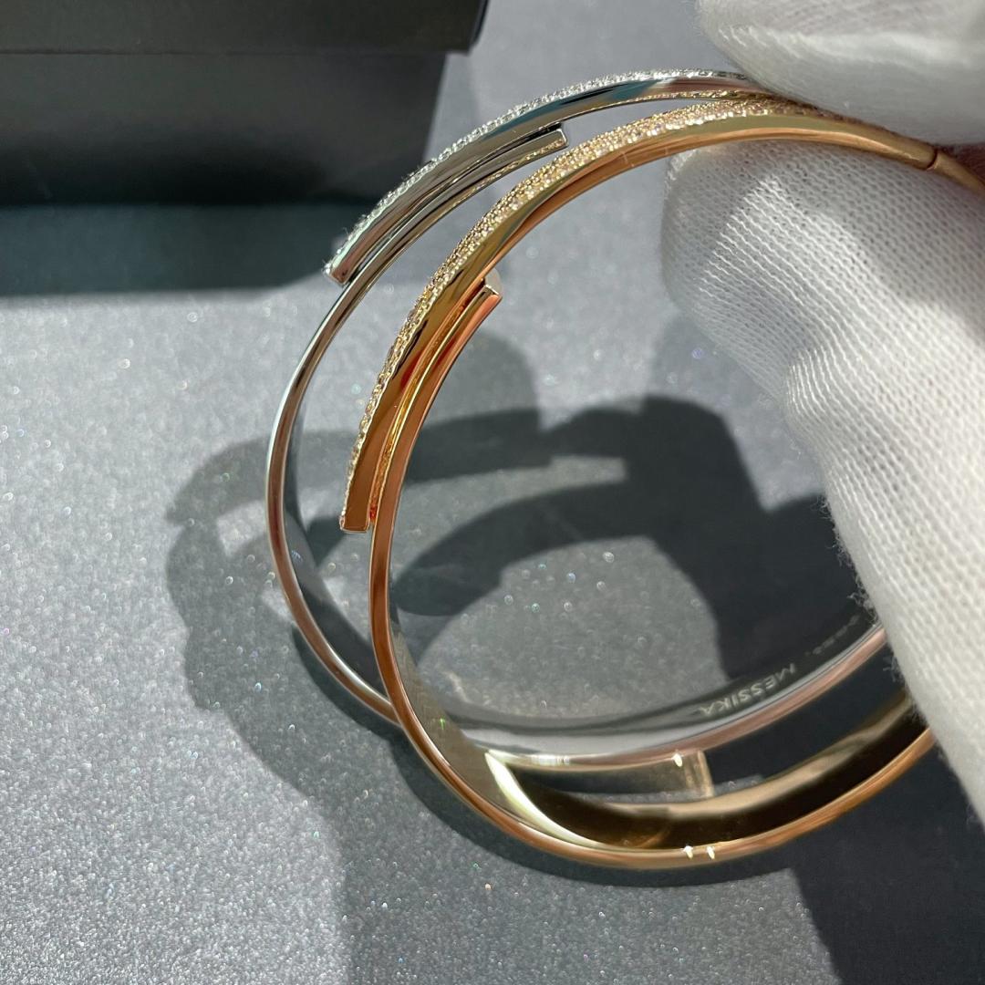 [Noble Aura jewelry]Move Noa Rose Gold Pavé Diamond Bangle Bracelet
