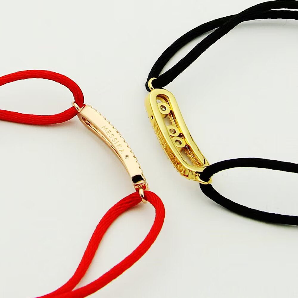 [Noble Aura jewelry]Messika Care(s) pink cord pavé bracelet