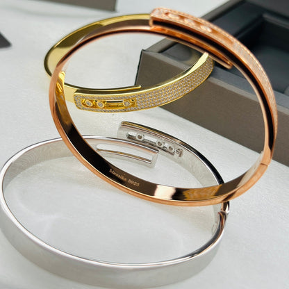 [Noble Aura jewelry]Move Noa Rose Gold Pavé Diamond Bangle Bracelet