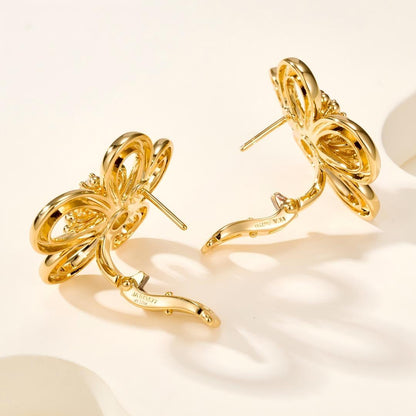 [Noble Aura jewelry] FLOWERLACE EARRING 5 DIAMONDS