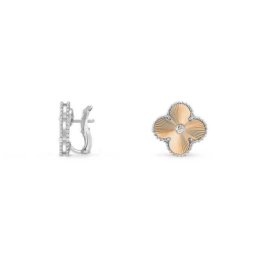 [Noble Aura jewelry]CLOVER SILVER 15MM MOP DIAMOND EARRINGS COLLECTION