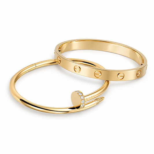 [Noble Aura jewelry] LOVE Classic & JUSTE Diamond Bracelet Stack Set