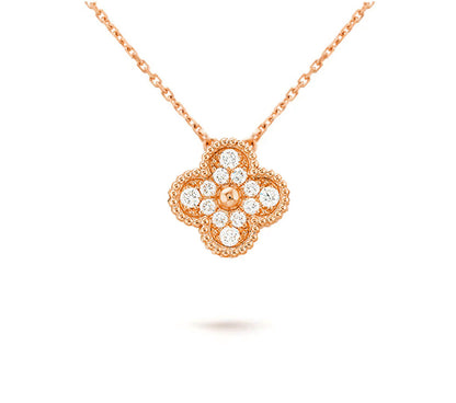 [Noble Aura jewelry]CLOVER 15MM SINGLE FLOWER NECKLACE COLLECTION