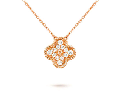 [Noble Aura jewelry]CLOVER 15MM DIAMOND SINGLE FLOWER NECKLACE COLLECTION