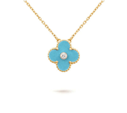 [Noble Aura jewelry]CLOVER 15MM DIAMOND SINGLE FLOWER NECKLACE COLLECTION