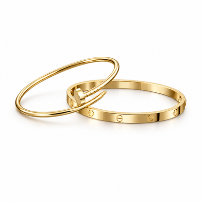 [Noble Aura jewelry] LOVE & JUSTE Classic Bracelet Stack Set
