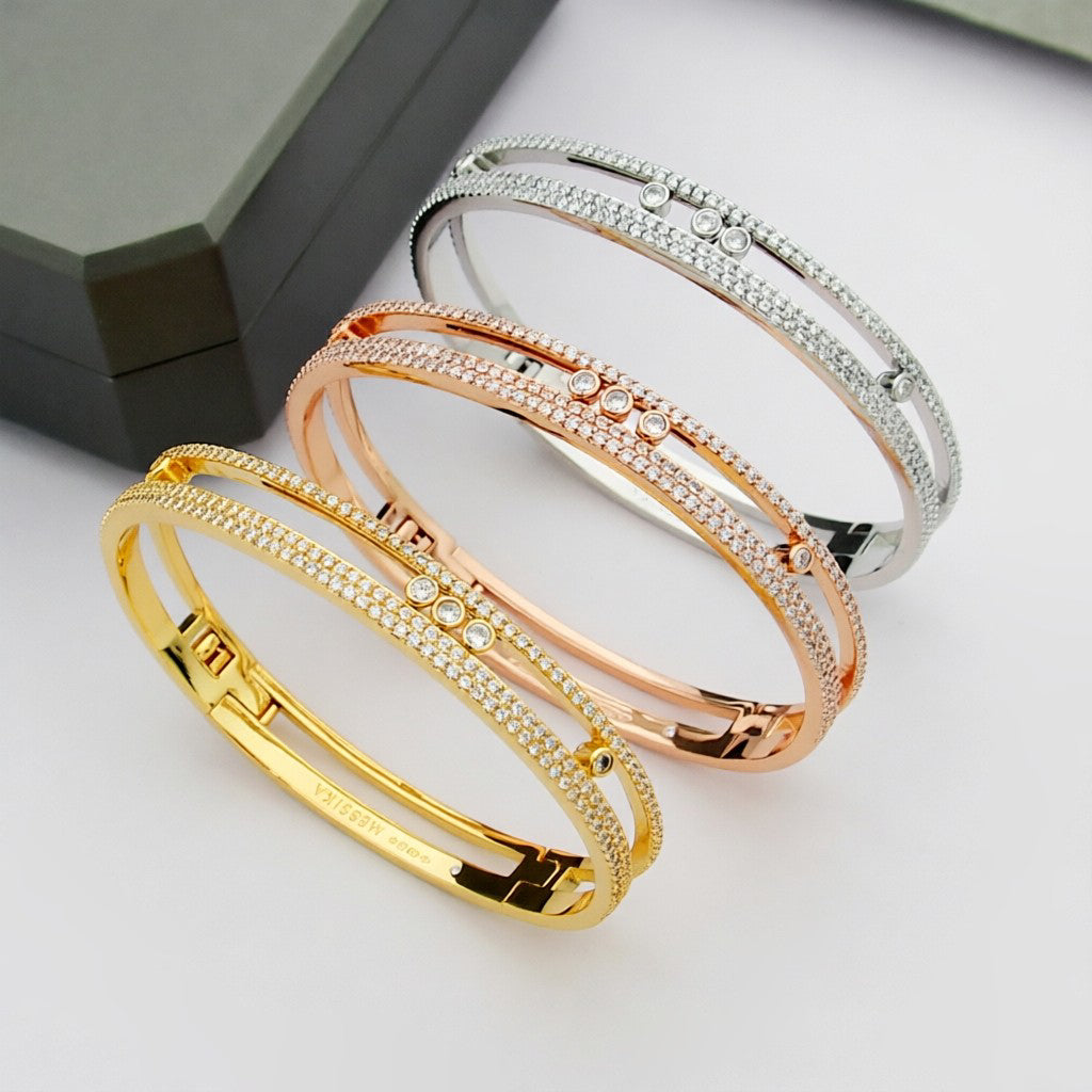 [Noble Aura jewelry]Move Romane pavé bangle