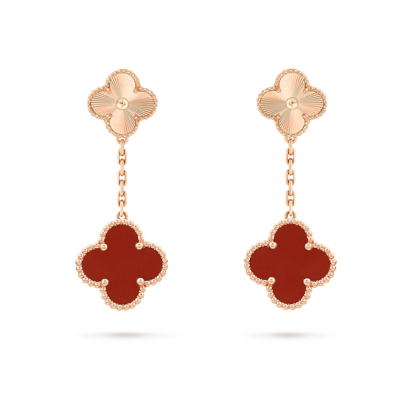[Noble Aura jewelry]CLOVER 2 MOTIF  LASER CARNELIAN EARRINGS