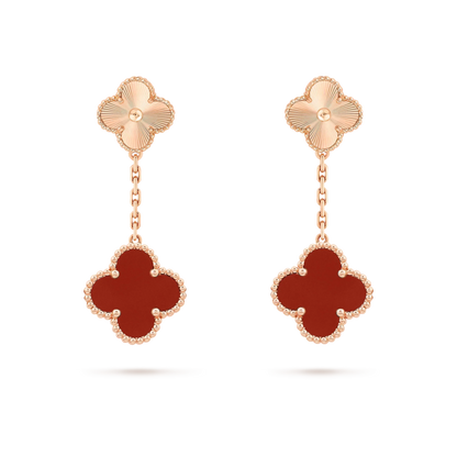 [Noble Aura jewelry]CLOVER 2 MOTIF  LASER CARNELIAN EARRINGS