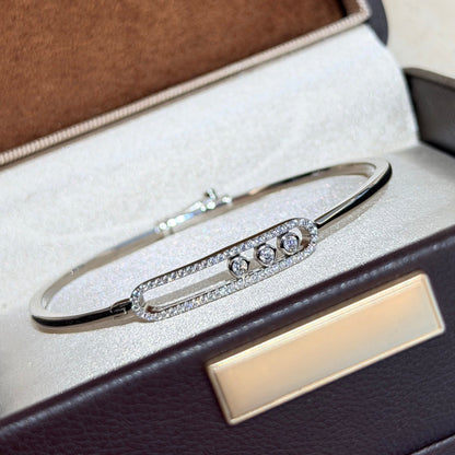 [Noble Aura jewelry]Move Pavé Diamond Bangle Bracelet M