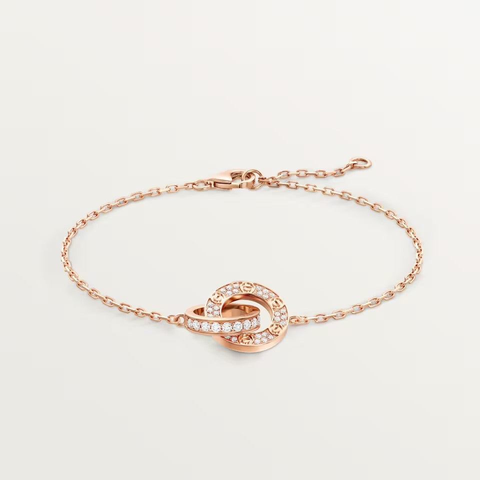 [Noble Aura jewelry]LOVE DOUBLE RING FULL DIAMOND BRACELET
