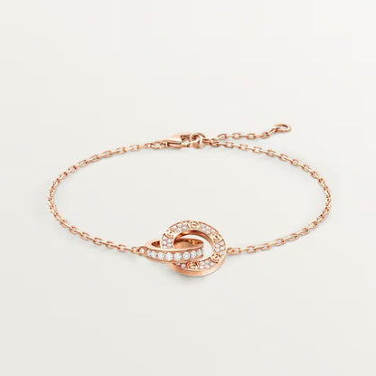 [Noble Aura jewelry]LOVE DOUBLE RING FULL DIAMOND BRACELET