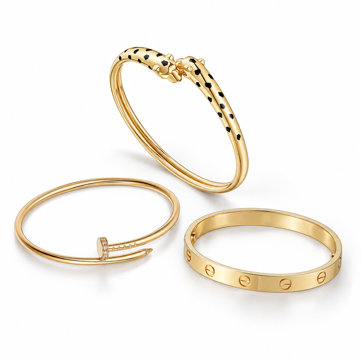 [Noble Aura jewelry] Panthère & LOVE  & JUSTE  Diamond Bracelet Stack Set