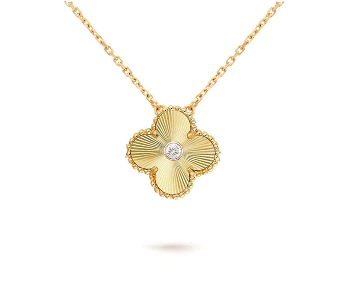 [Noble Aura jewelry]CLOVER 15MM DIAMOND SINGLE FLOWER NECKLACE COLLECTION