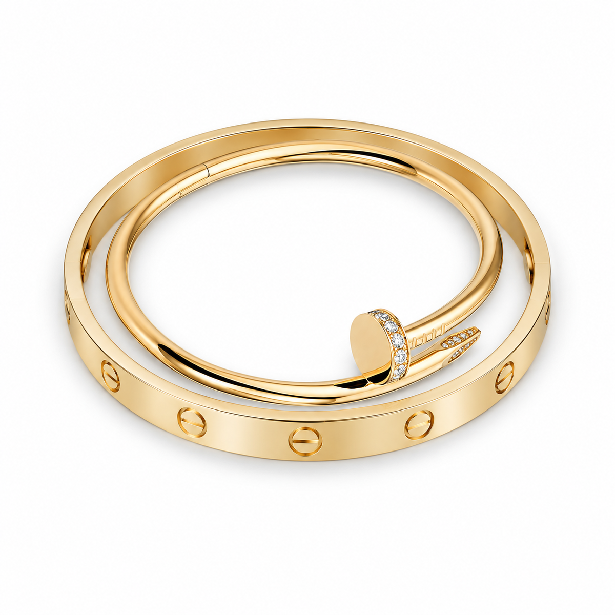 [Noble Aura jewelry] LOVE Classic & JUSTE Diamond Bracelet Stack Set