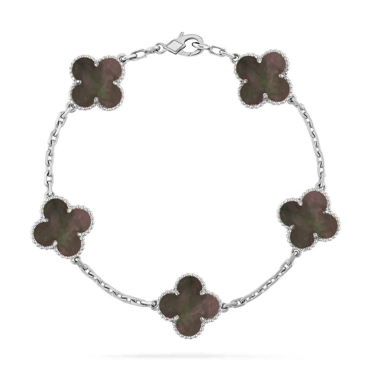[Noble Aura jewelry] CLOVER 5 MOTIF GRAY MOP BRACELET COLLECTION