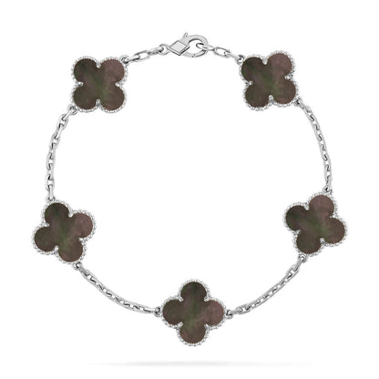 [Noble Aura jewelry] CLOVER 5 MOTIF GRAY MOP BRACELET COLLECTION