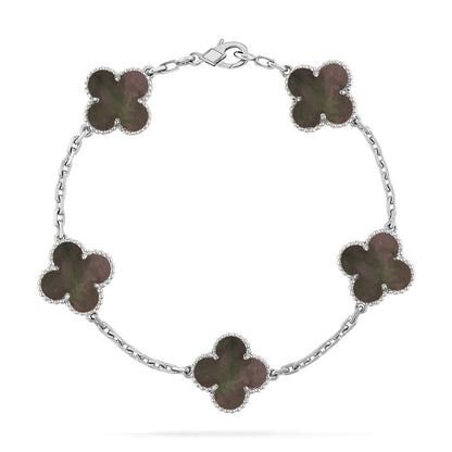 [Noble Aura jewelry] CLOVER 5 MOTIF GRAY MOP BRACELET COLLECTION