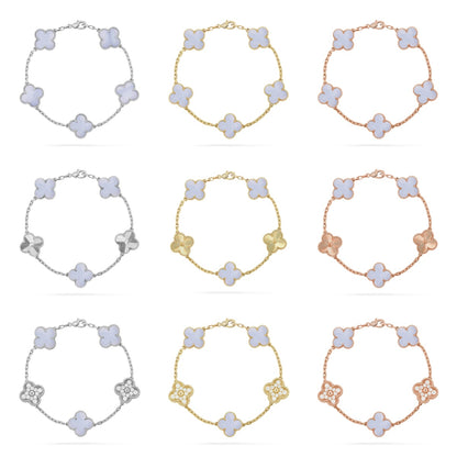 [Noble Aura jewelry] CLOVER 5 MOTIF PURPLE CHALCEDONY BRACELET COLLECTION