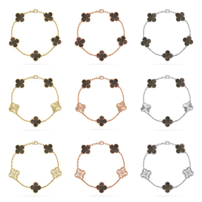 [Noble Aura jewelry] CLOVER 5 MOTIF GRAY MOP BRACELET COLLECTION
