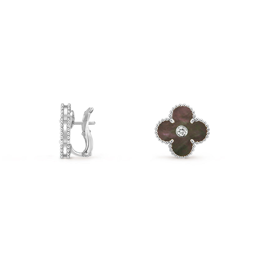 [Noble Aura jewelry]CLOVER SILVER 15MM MOP DIAMOND EARRINGS COLLECTION